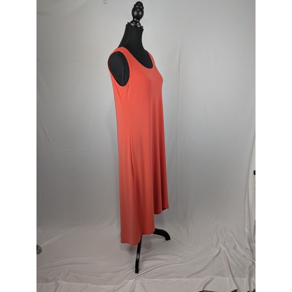 Sympli Women's 10 Papaya Matte Jersey 2-Piece High-Low Maxi Dress & Crop Top - Picture 5 of 16